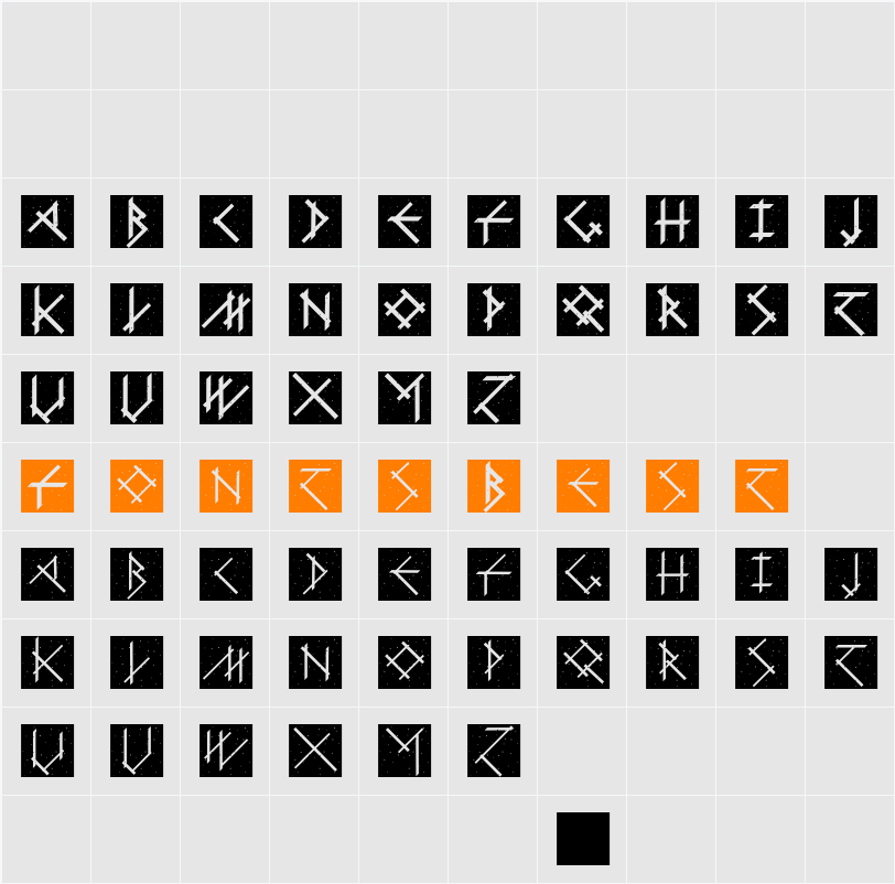 CalligImprovis-BoldPlus Character Map