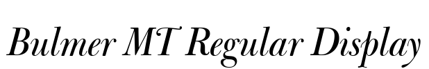 Bulmer MT Regular Display Font Image