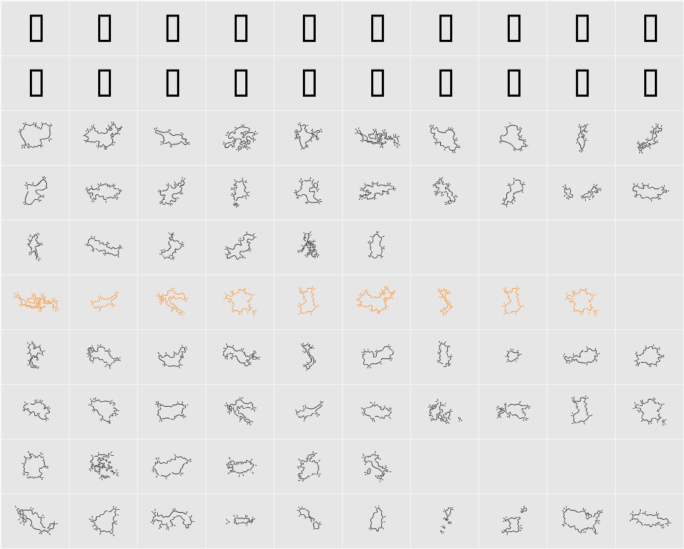 Mini Pics Character Map