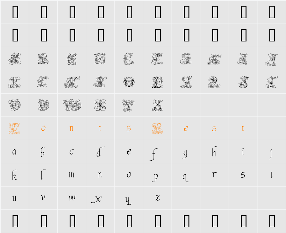 Andrade Character Map