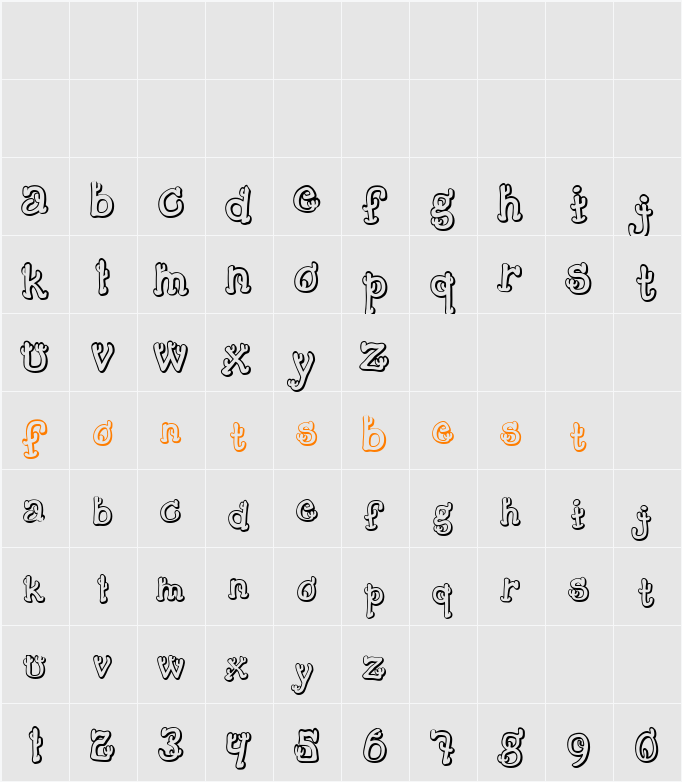 CactusSandwichPlainFM Character Map