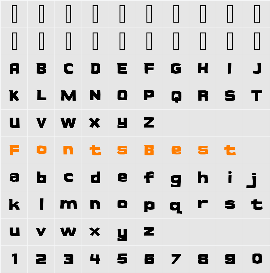 Cueva Character Map