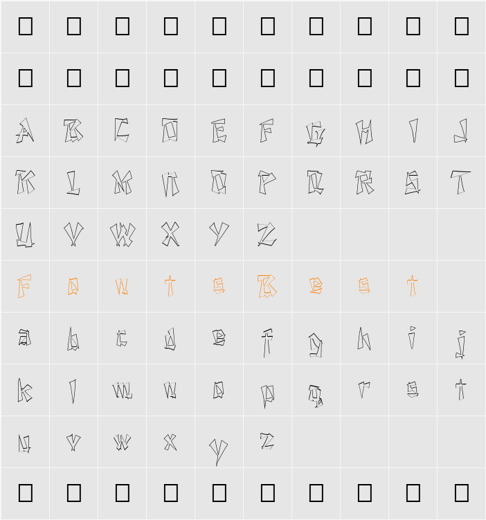 FZ UNIQUE 21 HOLLOW Character Map