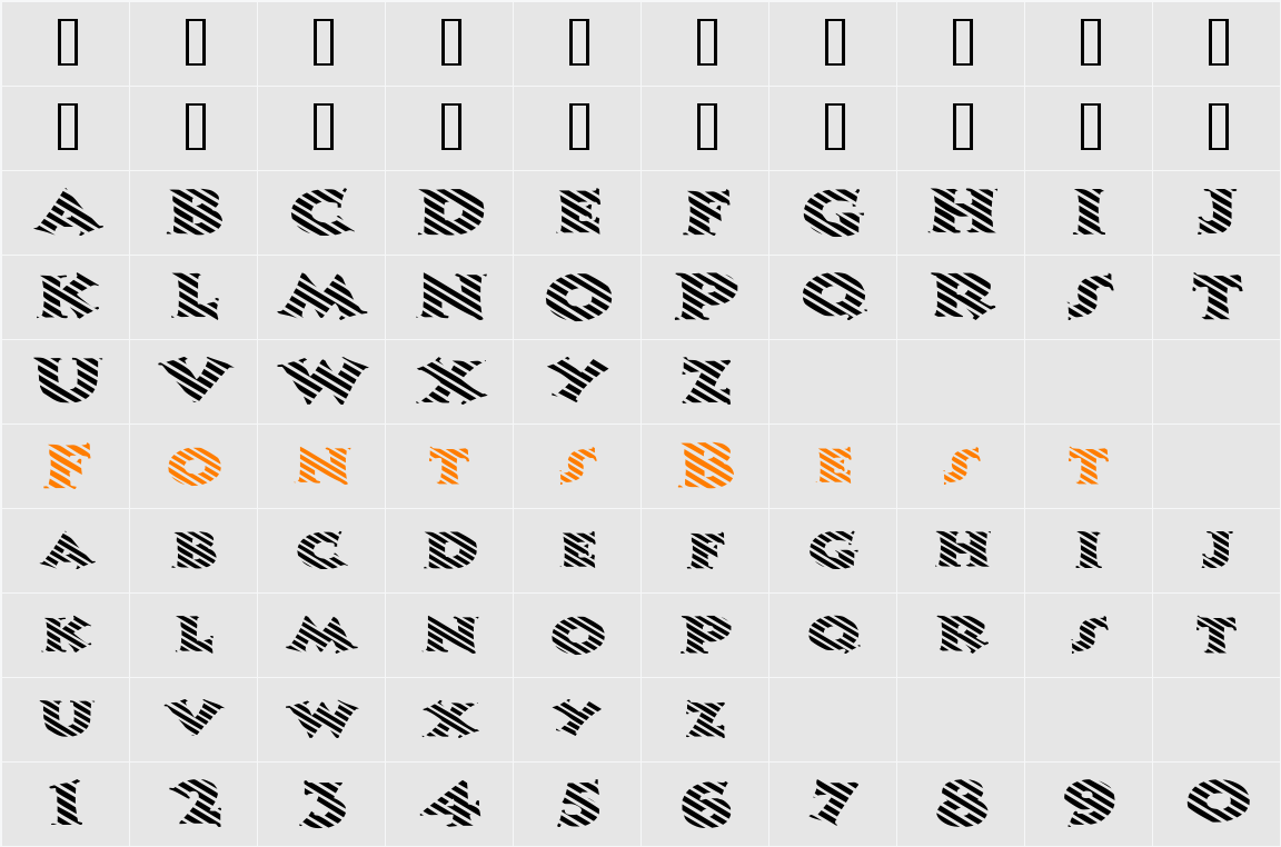 CandyStripeExtended Character Map