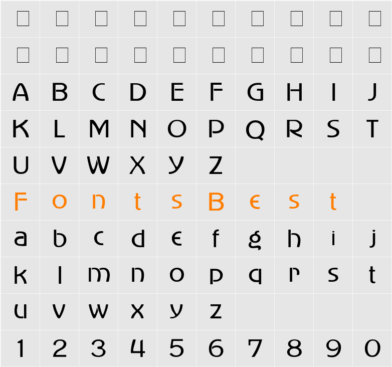 Adventix Character Map