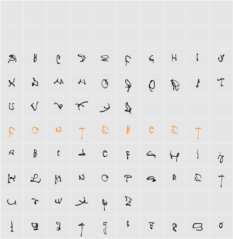 CrazyWritten Character Map