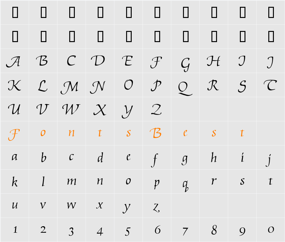 Artemisia EF Character Map