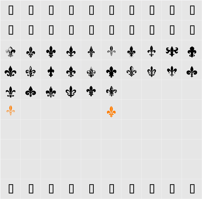 CF Fleurs de Lys Character Map