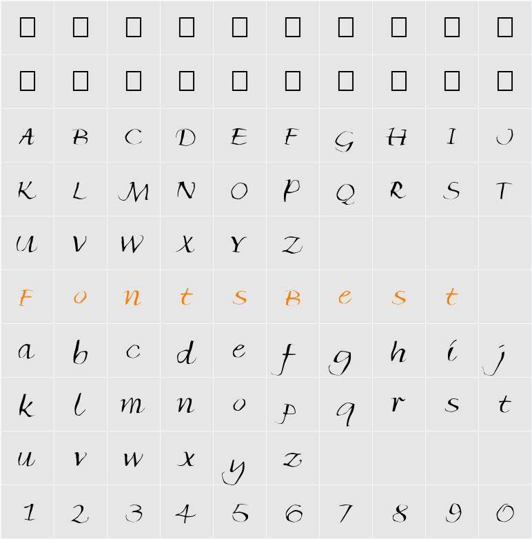 FZ WARPED 35 Character Map