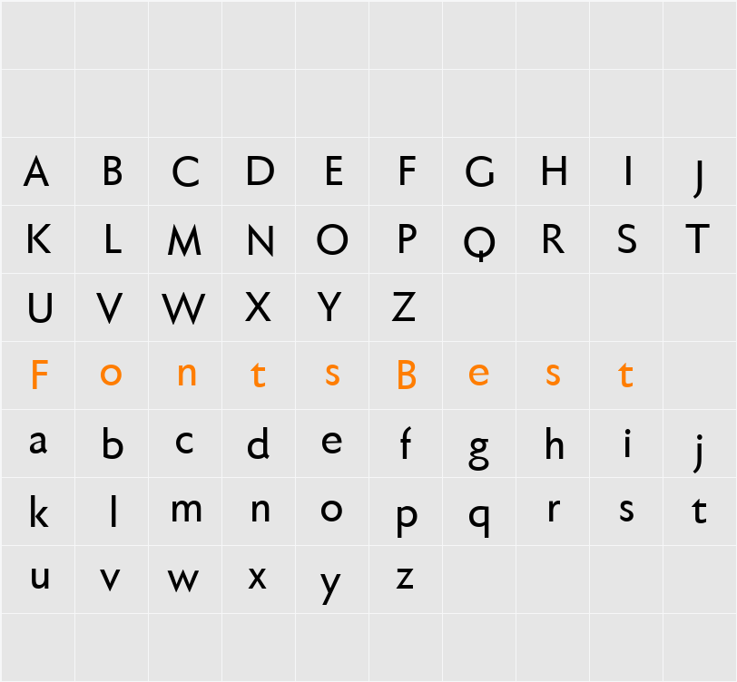 Faber Sans Pro reduced Character Map