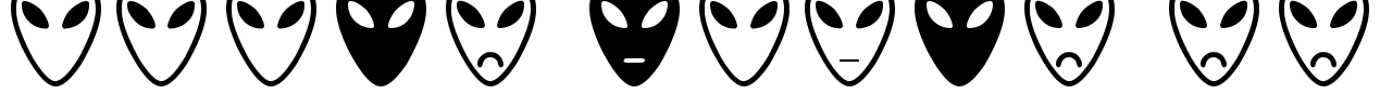 Alien faces St Font Image