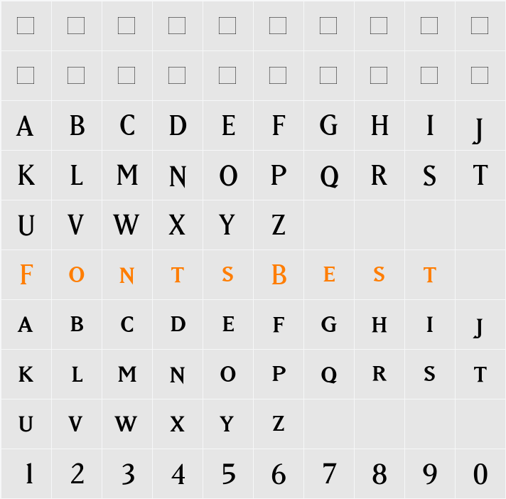 MatrixSmallCaps Character Map