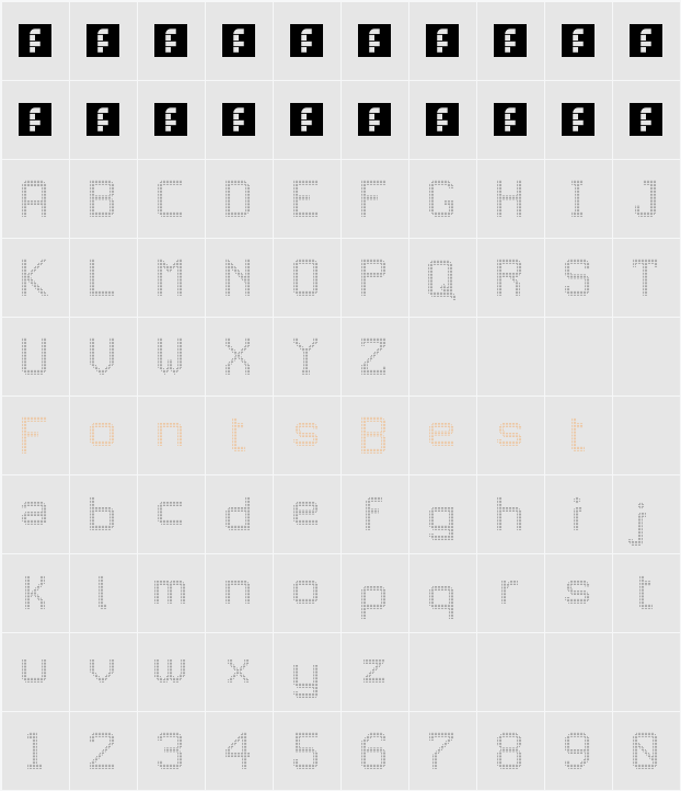 JD DigiSquare Character Map