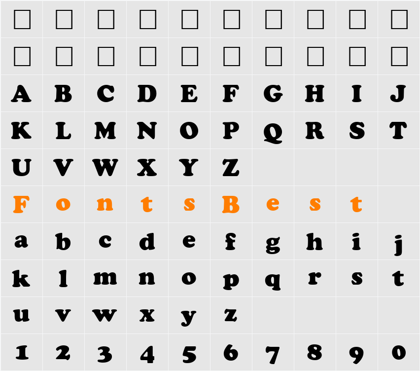 AGCrownStyle Character Map