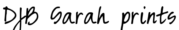 DJB Sarah prints Font Image