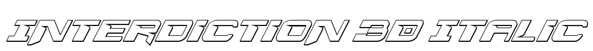 Interdiction 3D Italic Font Image