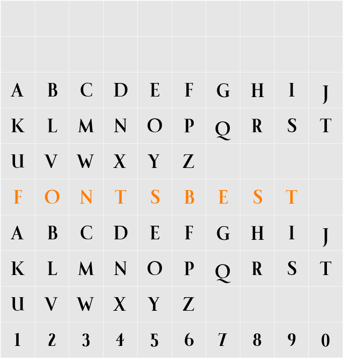 IndisposeTitling Character Map