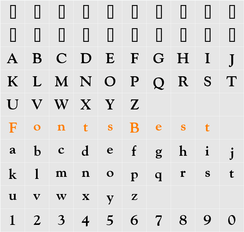 Indira K Character Map