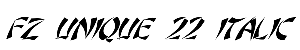 FZ UNIQUE 22 ITALIC Font Image