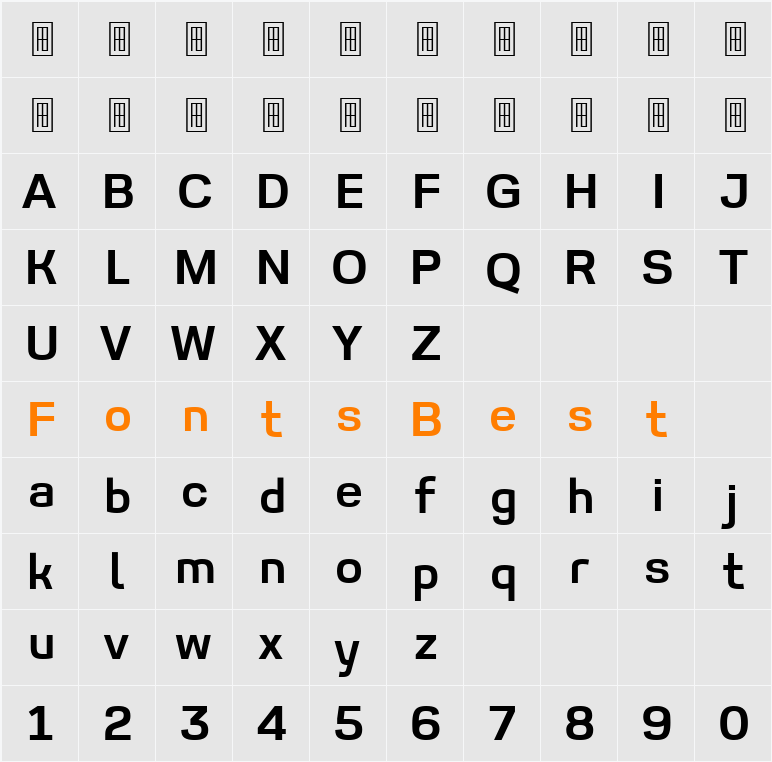 AV Fontimer SemBd Character Map