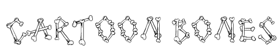 Cartoon Bones Font Image