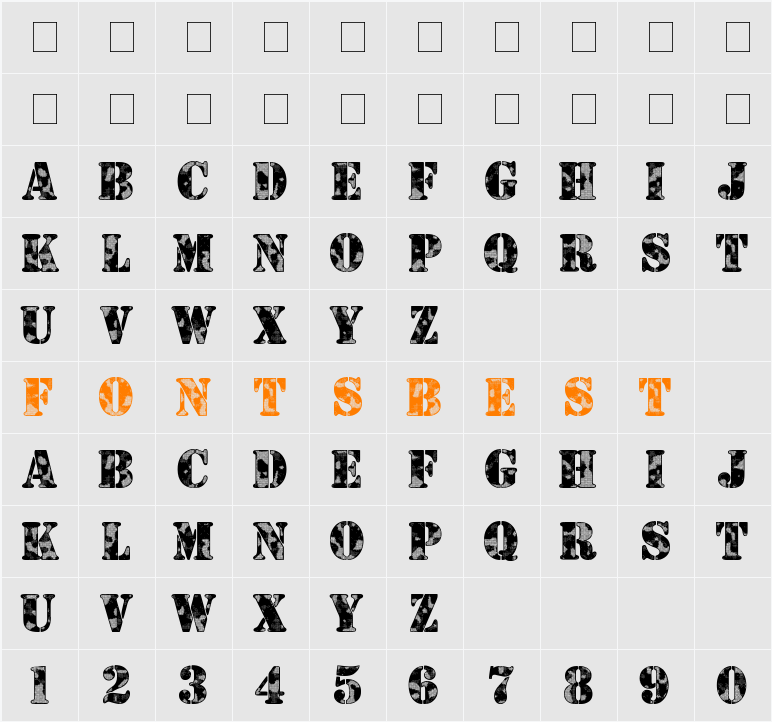 Camouflage Woodland Character Map