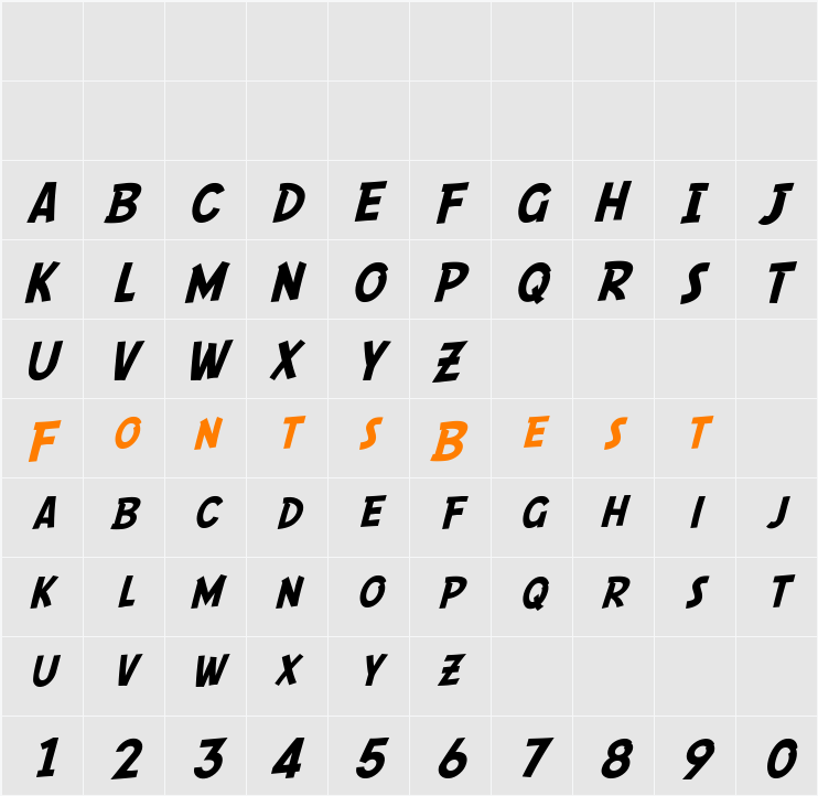 SF Comic Script Character Map