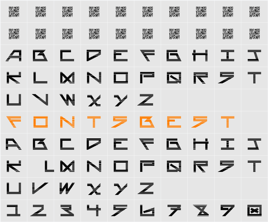 AsteriskLines Character Map