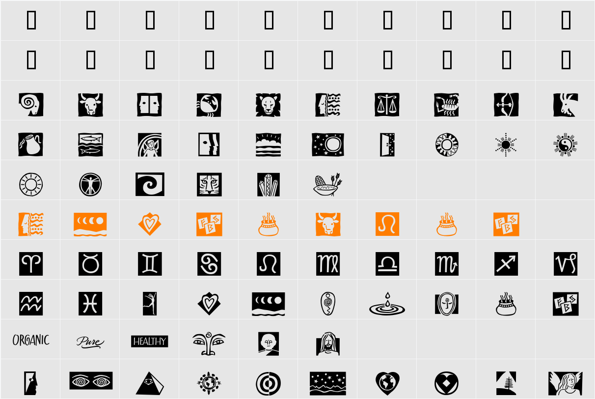 DF Holistics ITC Character Map