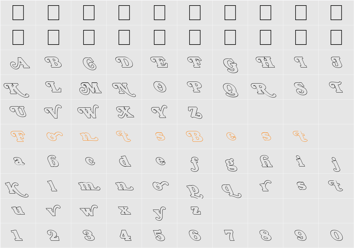 FZ JAZZY 47 HOLLOW LEFTY Character Map