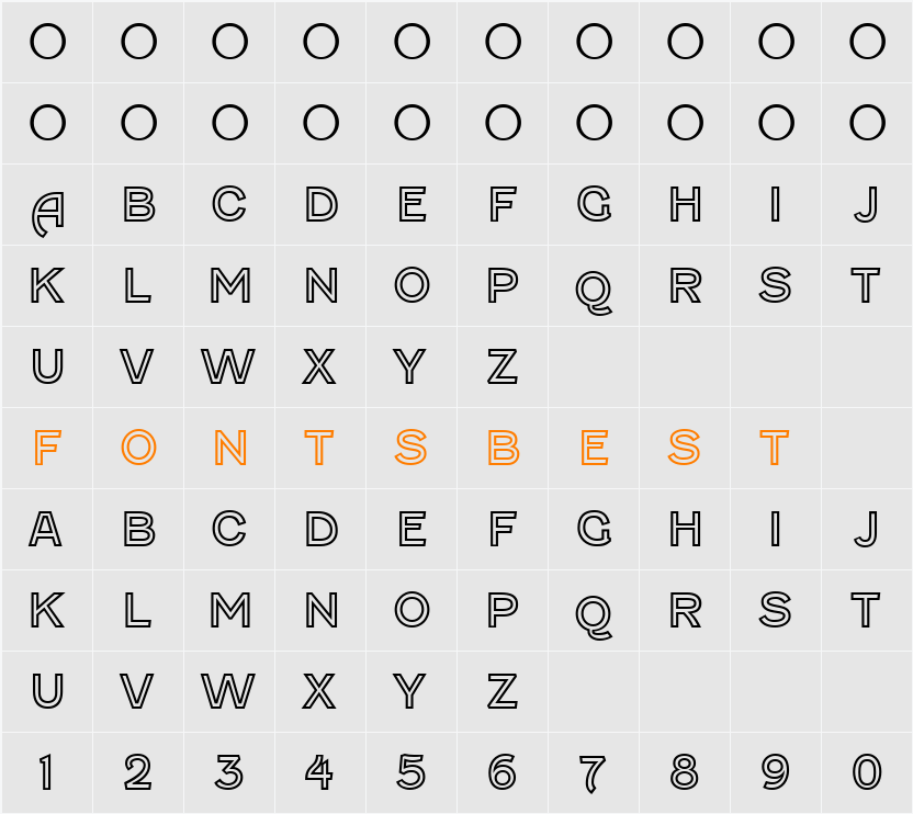 Fenwick Outline Character Map