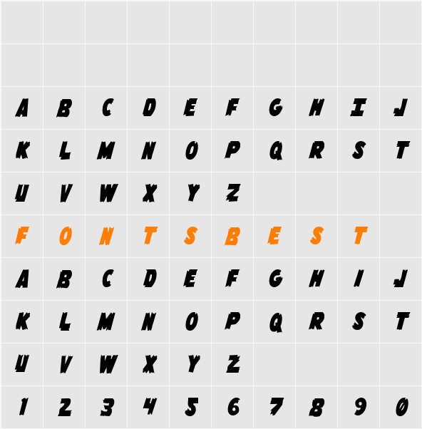 Flying Leatherneck Condensed Character Map