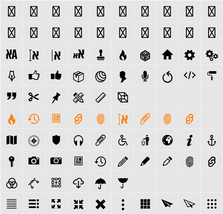 Iconimonim 1.5 FM Character Map