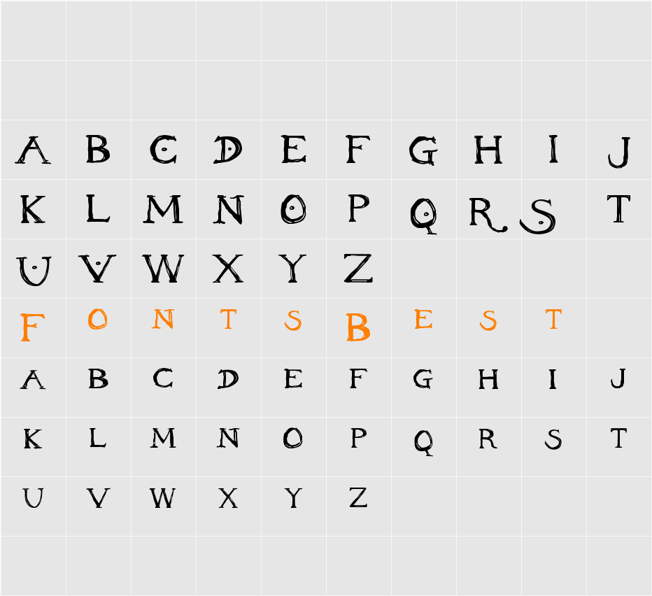 Inheritance Font Character Map