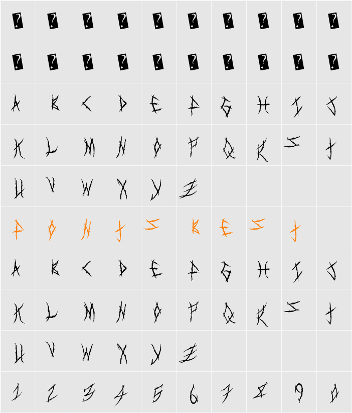 MetalShow Character Map