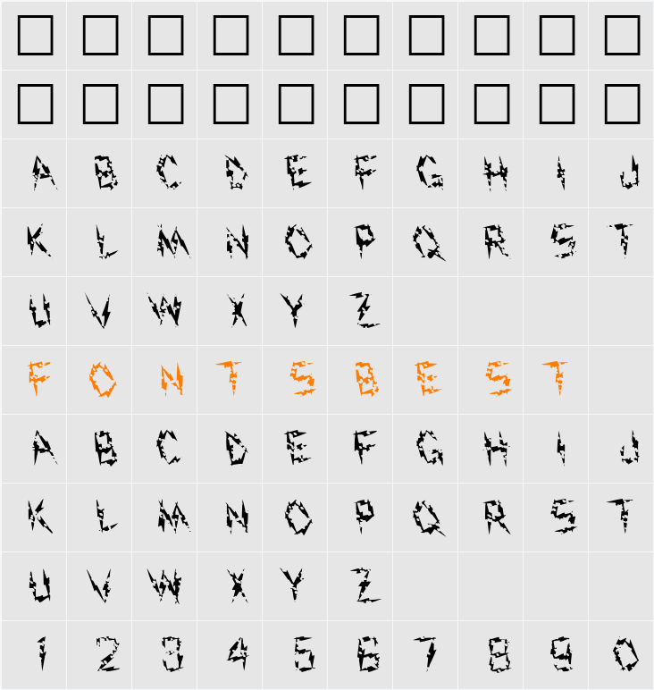 FZ UNIQUE 19 HOLEY LEFTY Character Map