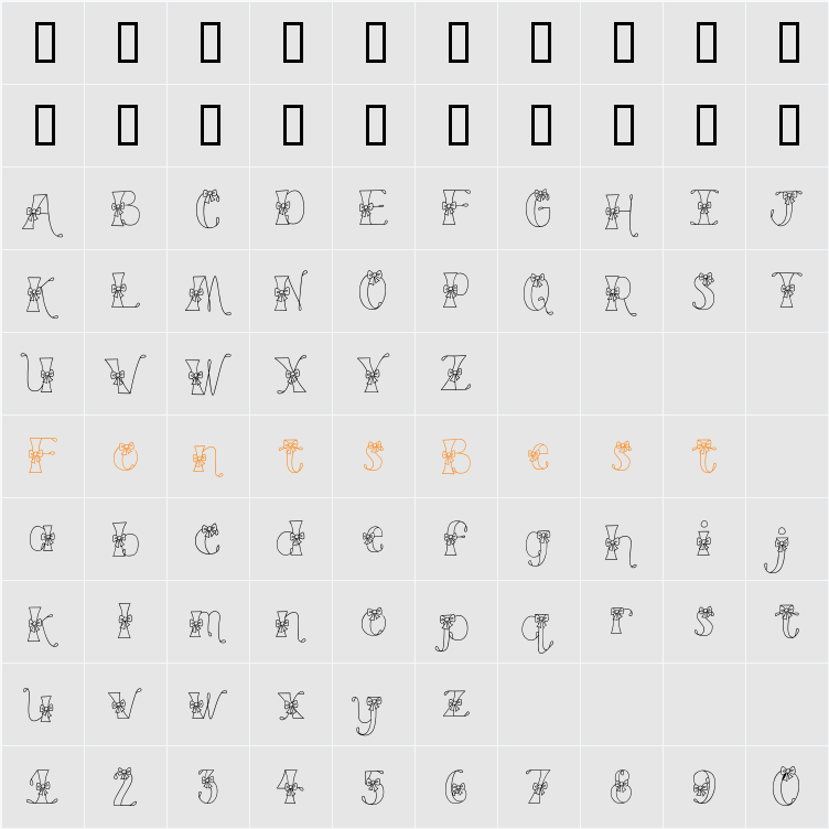 CK Sweet Bows Character Map