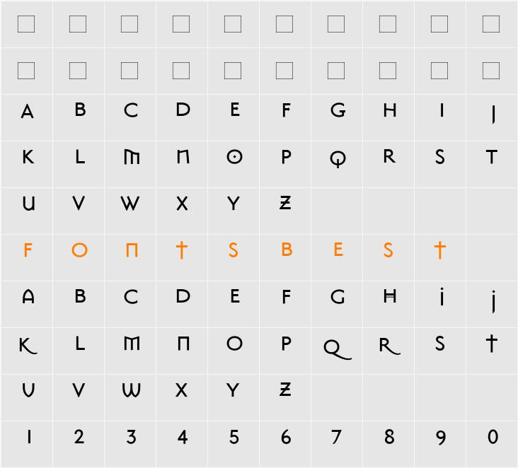 MasonSansSuper Character Map