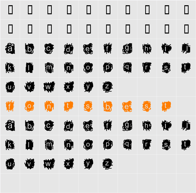 A Damn Mess Character Map