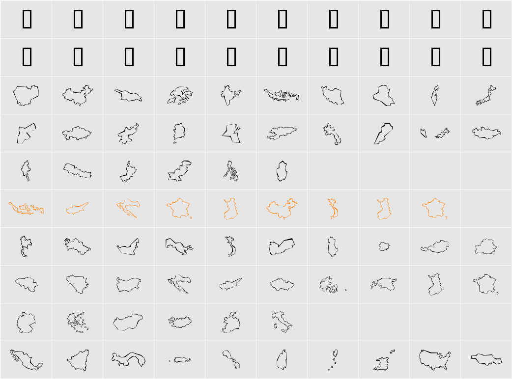 Mini Pics Character Map