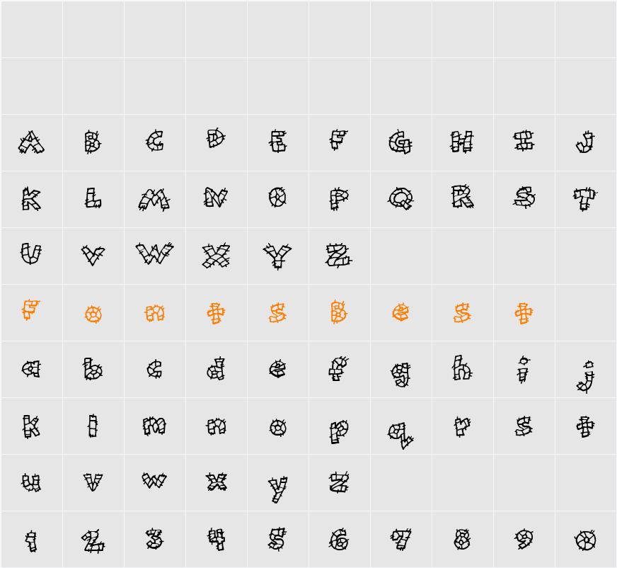 AnniesPatchStripes Character Map