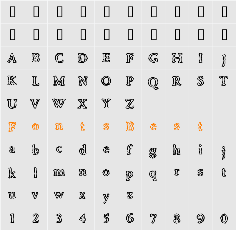 Irregular Inline Character Map