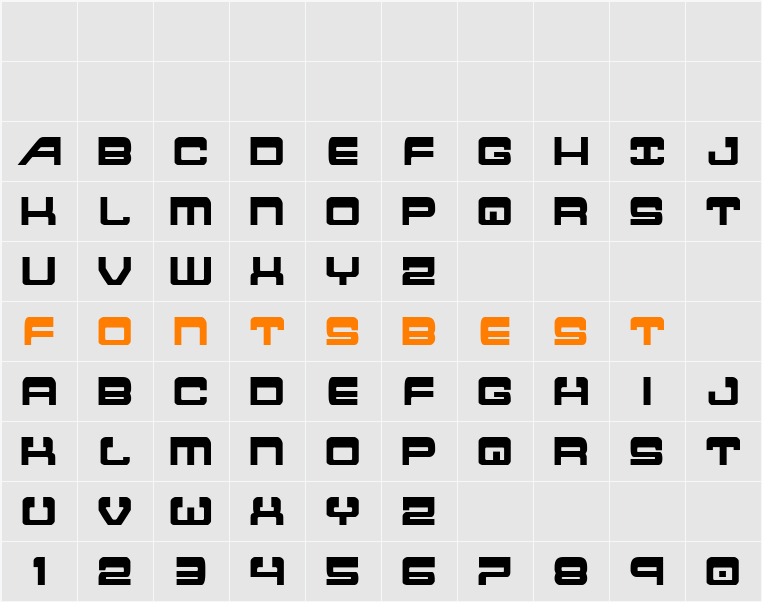 Atlantia Condensed Character Map