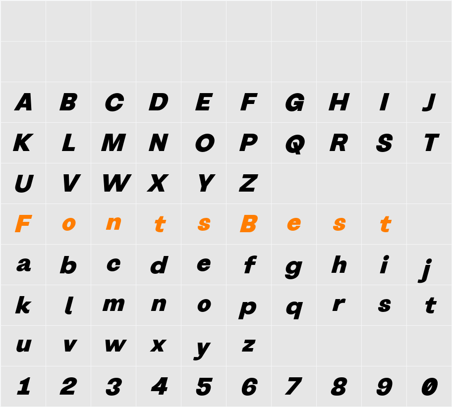 Dx System  Black Ita Character Map