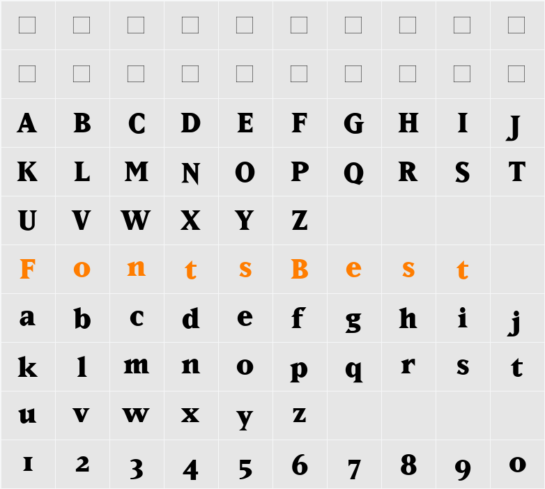 Matrix-ExtraBold Character Map