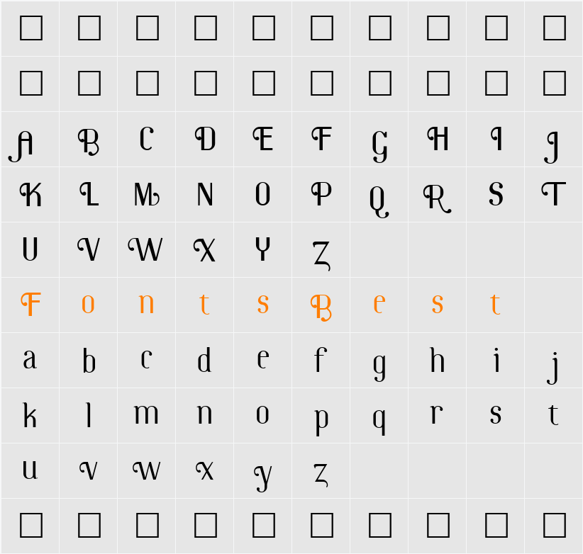 Caprice Character Map