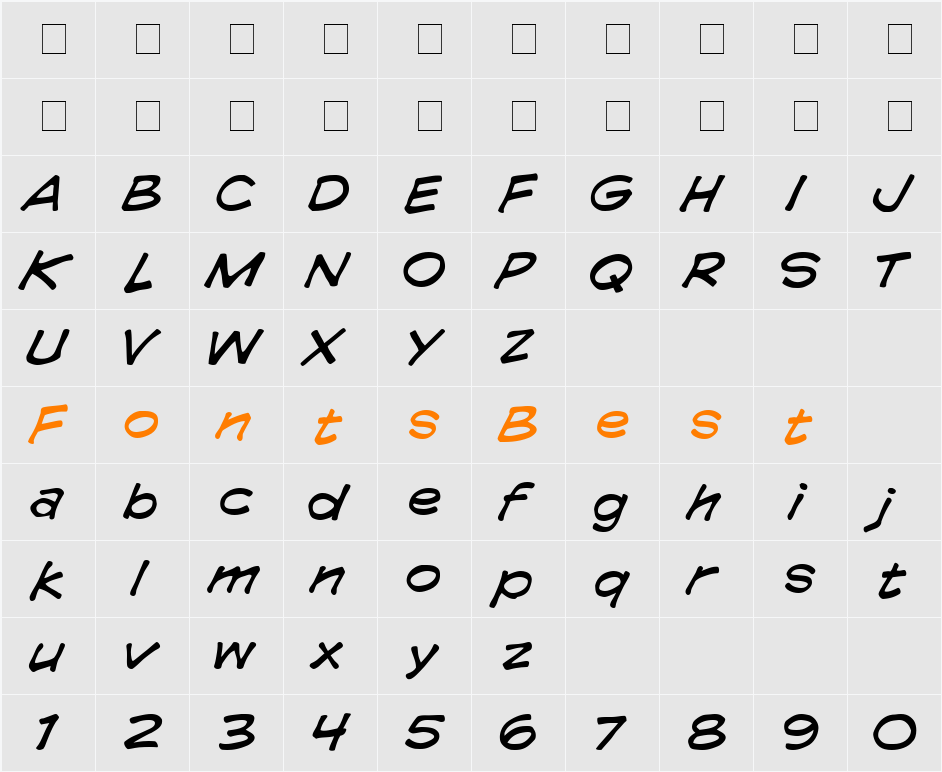 CC Comicrazy Character Map