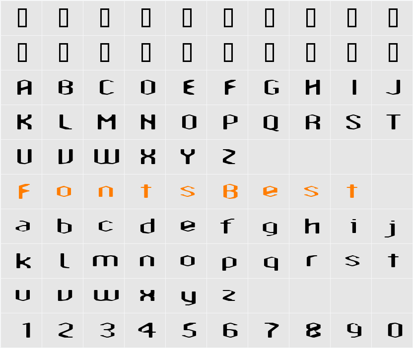 Amosis Technik Character Map