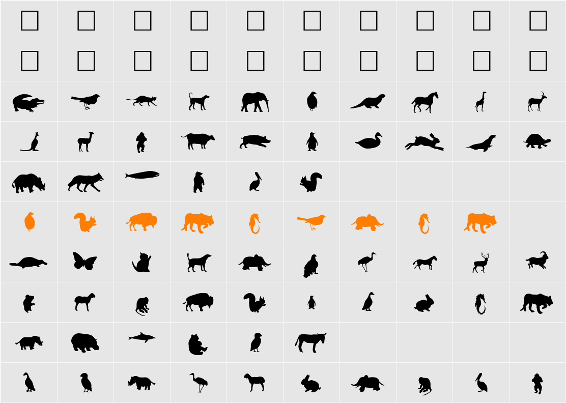 Animals Character Map