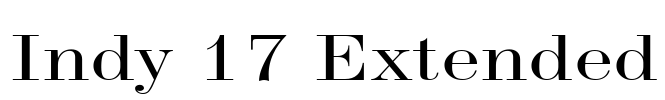 Indy 17 Extended Font Image